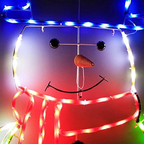 Zhouduidui 5ft 195 LED Snowman Light, צבעוני ניאון שלט אור אנימציה קישוט חג מולד לחצר מקורה חיצה