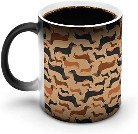 רטרו תחש דפוס יצירתי שינוי צבע קרמיקה קפה כוס חום שינוי ספל מצחיק עבור בית משרד