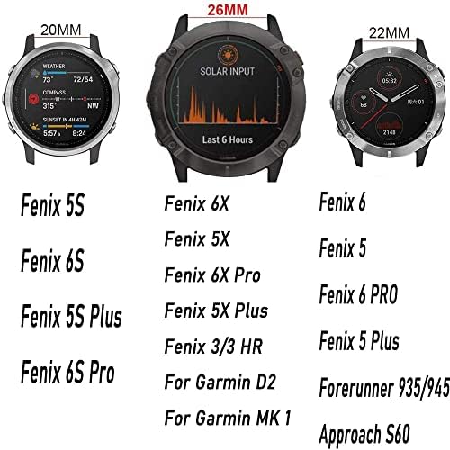 רצועות להקת שעונים חכמים של OTGKF עבור Garmin Fenix ​​6 6S 6X Pro 5x 5S 5S פלוס 3 HR 935 945 MK1 D2