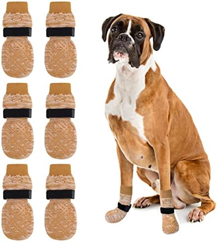 גרביים לכלבים למניעת ליקוק לרצפות עץ-גרביים לכלבים קטנים ובינוניים גדולים-אוחז צד כפול בקרת משיכה ללא החלקה