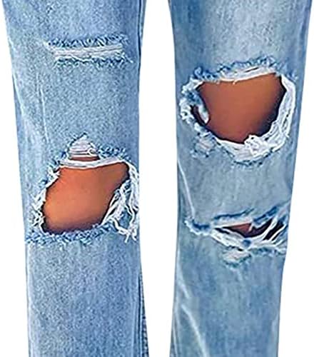 נשים למשוך במצוקה ג 'ינס רצים שרוך אלסטי מותניים קרע למתוח ג' ינס חור גבוהה מותן למתוח מכנסיים