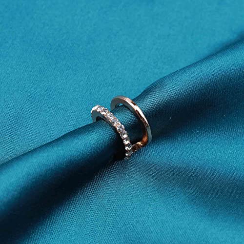 עגילי חפת מעגל זהב טבעת כפולה עגילי סליל ללא פירסינג קליפ על עגילים מינימליסטי אטמי אוזניים עגיל תכשיטים לנשים
