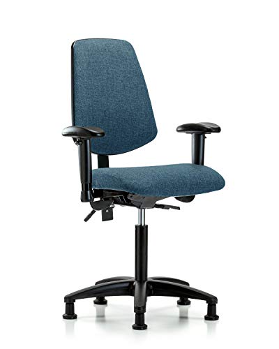 לבטק ישיבה סגן 42294 כיסא ספסל בינוני, בד, בסיס ניילון בגב בינוני - זרועות, מחליק, כחול