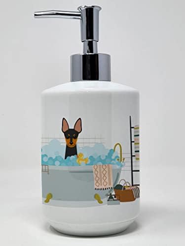 קרוליין של אוצרות 5806 סבון אנגלית צעצוע טרייר באמבטיה קרמיקה מתקן לסבון, יד מתקן לסבון משאבת בקבוקי אמבטיה