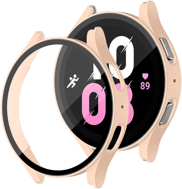 Yuiyuka Galaxy Watch 4 מגן מסך, Galaxy Watch 5/Pro מגן מסך 44 ממ 40 ממ 45 ממ, מארז מחשב קשה+זכוכית