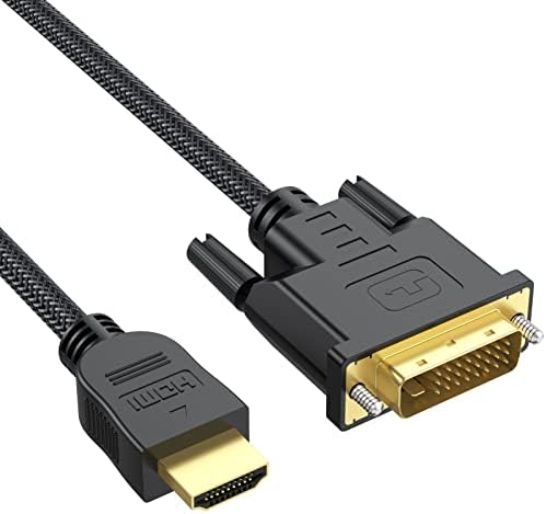 UVOOI DVI לכבל HDMI 10 רגל, HDMI ל- DVI מתאם כבל 1080p דו כיווני דו כיווני תואם ל- Raspberry Pi, Roku, Xbox
