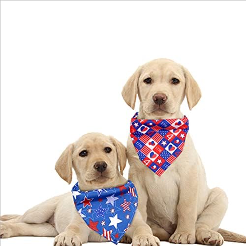 כלב בנדנה ועניבת פרפר,4 ביולי יום העצמאות משולש ליקוק צעיף כלב חתול צווארון עבור חיות מחמד כלב חתול אמריקאי