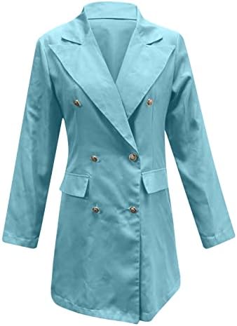 צווארון סטנד-אפ של בלייזר נשים זמן רב לשמור על שמלת חליפה ארוכה חמה נשים מעילי בלייזר עסקים מעילים