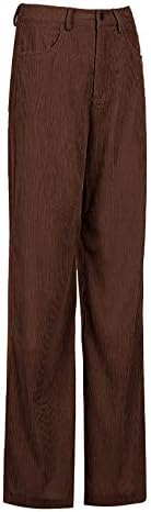 מכנסיים של ג'ורסה מכנסיים נוחים לנשים מכנסי קורדרוי מכנסיים ישר מכנסיים מכנסיים מכנסי רוכסן עם כיסים