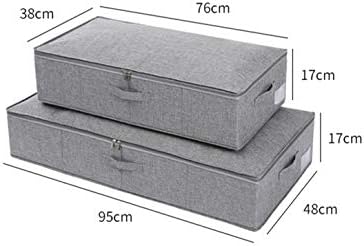 Xlabor מתקפל מתחת לאחסון מיטה עם ידיות, מכסה רוכסן, מארגן פח אחסון לחדר שינה וארון