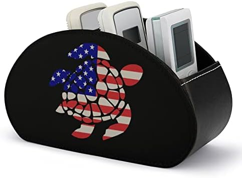 אמריקאי דגל ים צב מרחוק טלוויזיה שליטה מחזיק עור מפוצל תיבת אחסון ארגונית עם 5 תאים עבור שולחן העבודה