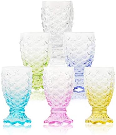 זכוכית מים כוסות-שיפוע זנב דג משקפיים מושלם למסיבה בירה משקאות מיץ מתנה-סט של 6 משקפיים כוסות