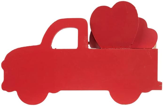 משאית עץ אקספרס אקספרס משאית ולנטיין עם לבבות ורודים ואדומים שולחן חג האהבה עיצוב מגש שכבות קישוט