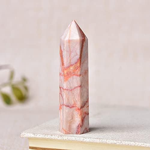 Shitou2231 1 pc גביש טבעי פס אדום אנרגיה ריפוי אבן רייקי אובליסק קוורץ מגדל שרביט לעפרות מינרלים ביתיות פירמידה