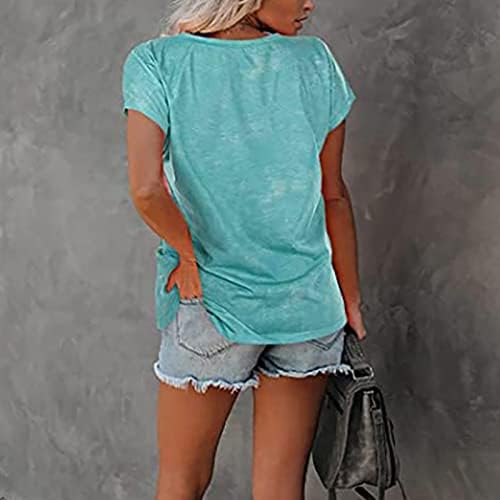 צמרות y blusas manga corta para mujer camiseta cuello redondo lino y algodón 2023 Camiseta de Verano
