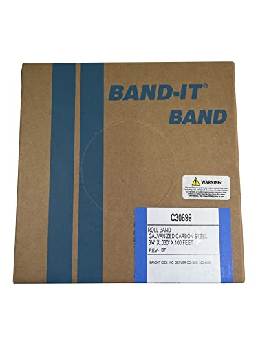 Band-IT C30699 פס פלדת פחמן מגולוונת, רוחב 3/4 x 0,030 בעובי, 100 רגל גליל