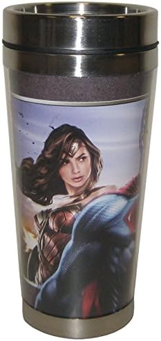 Westland Giftware Batman vs Superman יחד אנחנו נלחמים בספל נסיעות אל חלד ונירוסטה, 15 גרם, Multicicalor