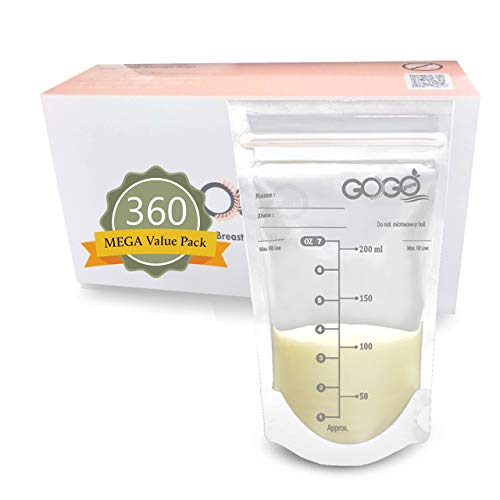 שקיות אחסון חלב אם 360 קראט בעלות הערך הטוב ביותר-7 אונקיות, כל אחת מעוקרת מראש על ידי קרני גמא, ללא ציפוי,
