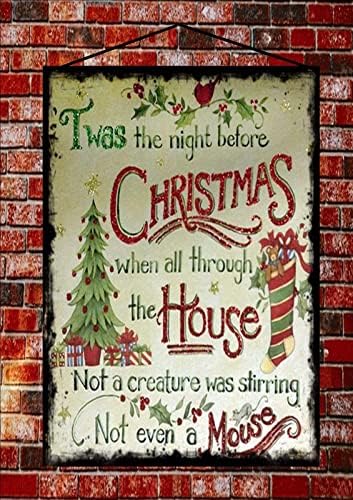 סגנון וינטג ' זה היה בלילה שלפני חג המולד, כאשר כל הבית לא יצור היה ערבוב אפילו לא עכבר רטרו מתכת פח סימן