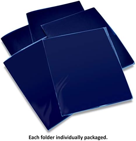 נוסף במשקל כבד כחול פלסטיק 2 כיס תיק תיקיות, 12 חבילה, פרימיום מכתב גודל תיקיות, גבוהה ברק גימור רעיוני,
