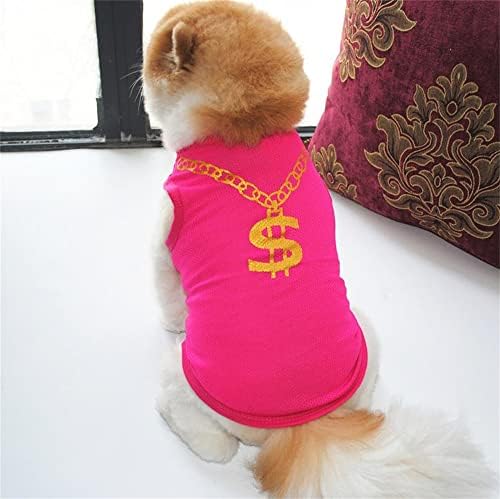 חולצת כלבים 2-PCS, חולצת טריקו של כלב רשת רכה נושמת בגדי כלבים מסוגננים קלים עם שרשרת זהב לכלבים בינוניים בינונית