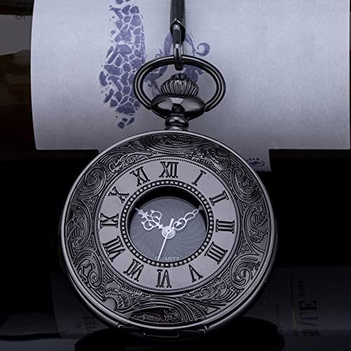 מאדר בציר רומי ספרות בקנה מידה קוורץ שעון כיס עם שרשרת