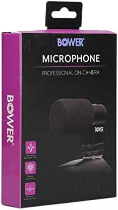 Bower Mini Condenser Microphone עבור Nikon D7500 D7200 D7100 D7000 D5600 D5500 D5300 D5200 D5100 D3300 D3200