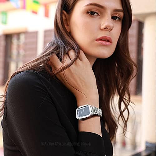 ערכת שינוי יהלום 45 ממ של Befia עבור פס Apple Watch Set 45 ממ מארז נירוסטה עם רצועה עבור Iwatch Series 7
