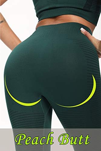1996 נשים של סקראנץ ' שלל הרמת אימון חותלות חלקה גבוהה מותן התחת יוגה מכנסיים הרזיה גרביונים ירוק