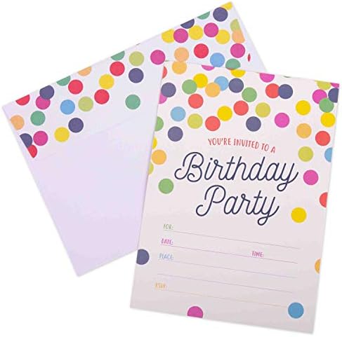 הזמנות למסיבת יום הולדת - 20 כרטיסים עם מעטפות