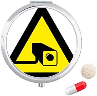אזהרת סמל צהוב שחור מצלמה משולש גלולת מקרה כיס רפואת אחסון תיבת מיכל מתקן