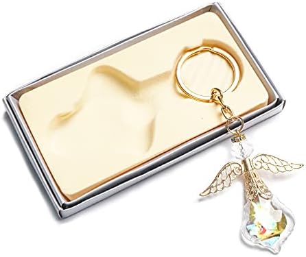 12 PCS טבילה אפוטרופוס אנג'ל קריסטל עם מלאך מפתח מפתח זהב recuerdos de bautizo חתונה מקלחת יום הולדת טובה