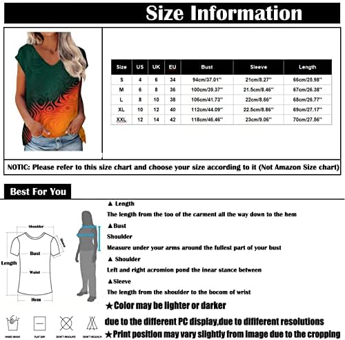 טוניקה גרפית של Xiaxogool טוניקה טוניקה ללבוש עם חותלות חולצות טי צווארון V צווארון V חולצות שרוול קצר 2023