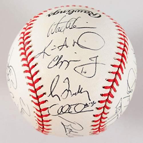 1998 בראבס חתימת צוות בייסבול צ'יפר ג'ונס, גרג מדדוקס וכו ' - COA JSA - כדורי בייסבול עם חתימה