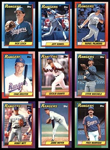 1990 Topps Texas Rangers כמעט שלם צוות צוות טקסס ריינג'רס NM/MT Rangers