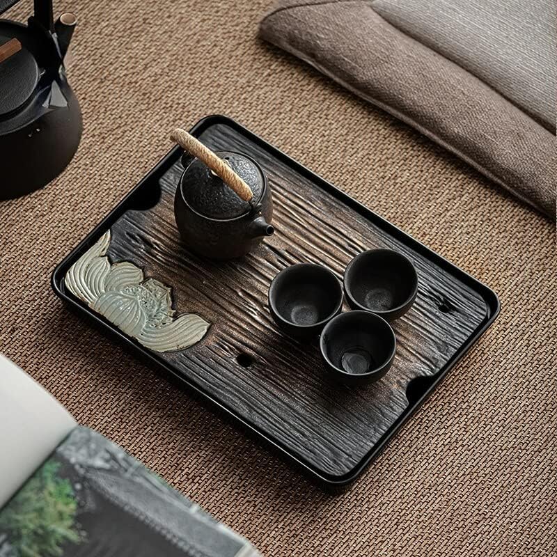 מגש תה אחסון מצופה זהב בסגנון יפני מגש תה בית מבשלות יבש שולחן תה סט מסעדה מטבח בר בבר 日式 镀金