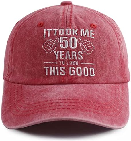 זה לקח לי 50 שנים כדי להיראות זה טוב כובע לנשים גברים, מצחיק מתכוונן רקמת 50 יום הולדת בייסבול כובע