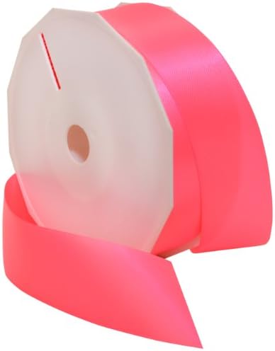 Morex Ribbon Neon Brights Satin, 7/8 אינץ 'על 50 מטרים, ניאון ורוד חם