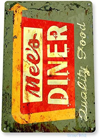 שלט פח פח מלס דיינר רטרו רטרו מסעדת מסעדת מתכת שלט מתכת מערה קוטג 'מערה B935