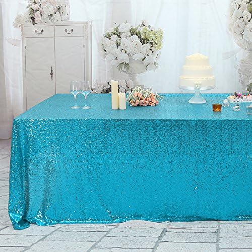 Poise3ehome 60x102 מלבן מלבן שולחן לשולחן עוגת מסיבות חתונה, טורקיז