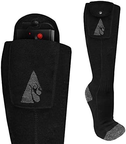 ActionHeat Classic AA סוללה גרביים מחוממות לגברים ונשים-גרבי חימום של תערובת כותנה קלה עם לוחות חימום