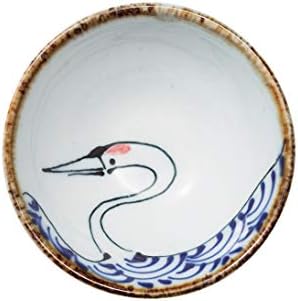 Hira Sakazuki Crane Guinomi Sake Cup Hasami Ware Ceramic Ceramic.