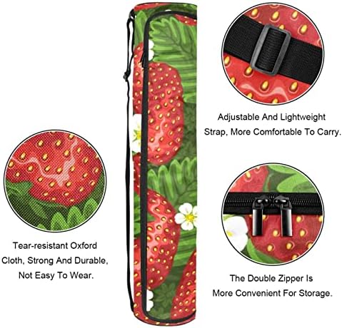 תיק מזרן יוגה של רטגדן, מנשא מזרן יוגה תרגיל תות עשב מלא רוכסן תיק נשיאה עם רצועה מתכווננת לנשים גברים