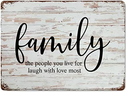 אותיות משפחתיות שלט מתכת עם אמירת המשפחה האנשים שאתה חי לצחוק באהבה הכי הרבה עץ גרעינים מעוררי השראה שלט אלומיניום