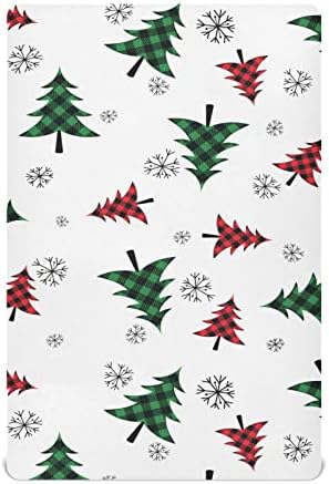 עצי חג המולד של באפלו גיליונות עריסה לבנים חבילות אריזות ומשחקים גיליונות נושמים מיני עריסה מיני מצויד למזרני