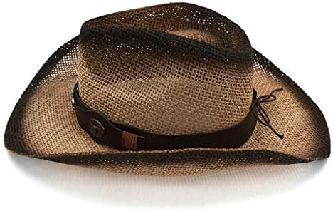 גברים של כובע מערבי קאובוי בעבודת יד קש כובע לגברים ונשים חיצוני חוף ים חוף כובע כובעי שמש עגול