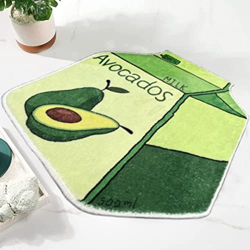 שטיח אבוקדו חמוד לאמבטיה, שטיחי אמבטיה ירוקים, שטיח אמבטיה פירות, עיצוב אמבטיה ירוק מצויר, שטיחי