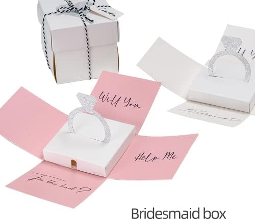 קופסאות מתנה לבנות של Yeplan 3.5x3.5x3.5 אינץ 'קופסת מתנה לנייר עם מכסים למתנת חתונה, מתנת הצעה