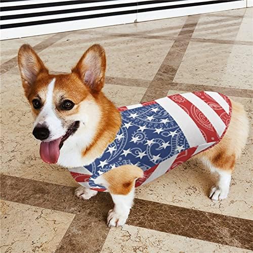 פייזלי דגל אמריקאי כלב סוודר סווטשירט סווטשירט בגדי כלבים קטנים לכלבים וחתולים בינוני 2xl