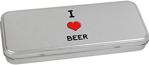 Azeeda 'I Love Beer' מתכת כתיבה צירים פח/קופסת אחסון